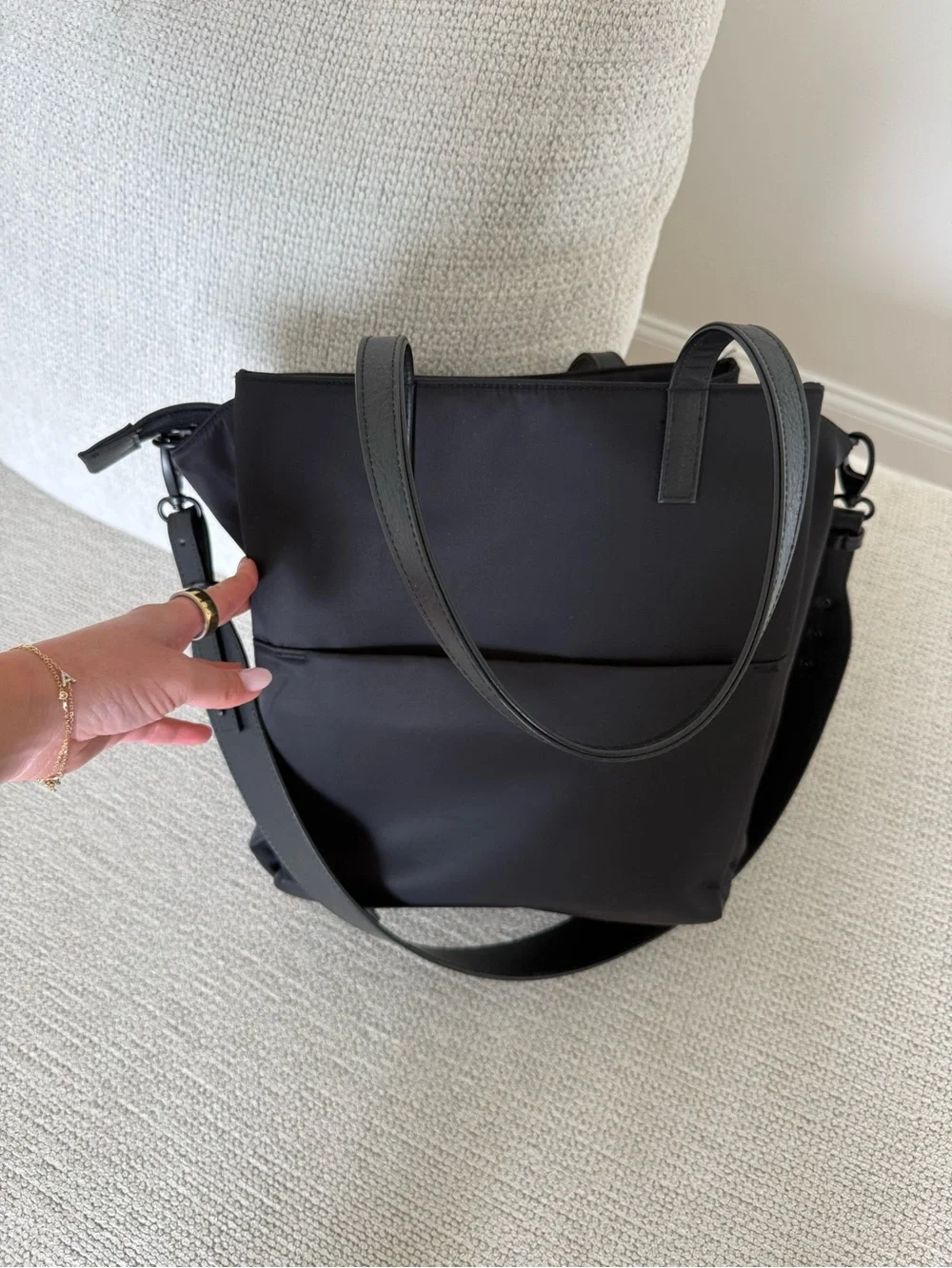 BEIS Black Tote with Detachable Crossbody Strap - Picture 4 of 8
